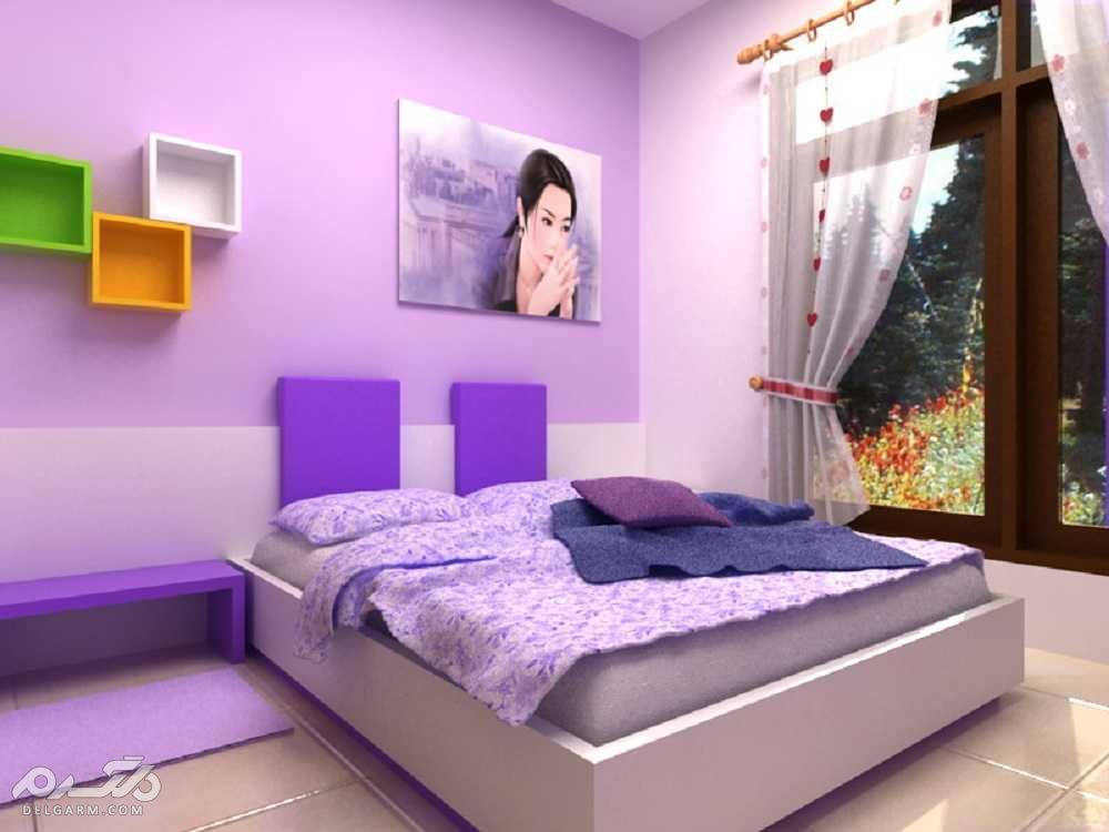 رنگ یاسی و بنفش در دکوراسیون اتاق خواب