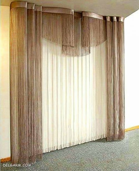 پرده های جدید پذیرایی با تم زرد رنگ