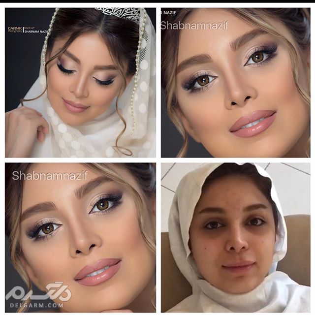 عکس عروس قبل و بعد از آرایش