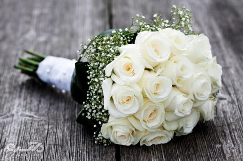 انواع مدل های دسته گل رز سفید و کلاسیک عروس 