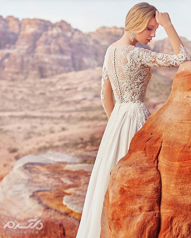 جدیدترین مدل های لباس عروس آستین دار + تصاویر