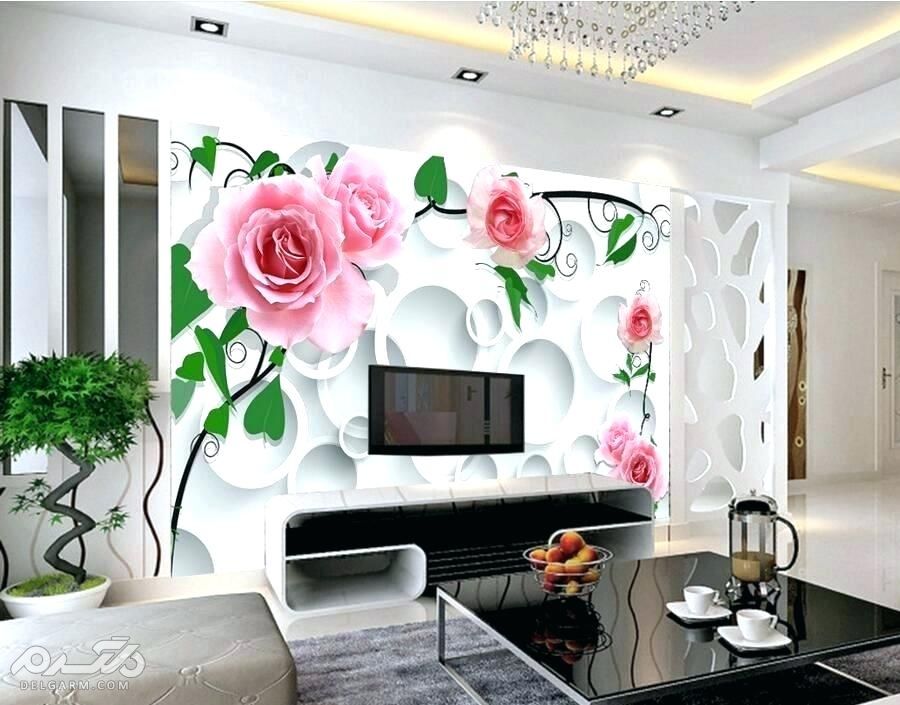  کاغذ دیواری طرح گل و گل برجسته 