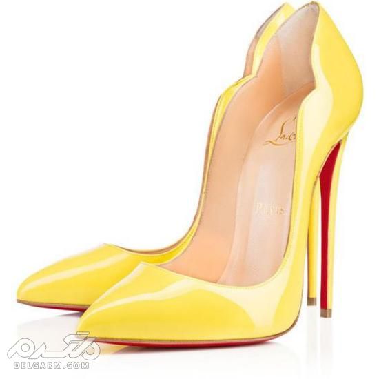 عکس از کفش مجلسی زرد رنگ شیک و فوق العاده زیبا ( دلگرم )
