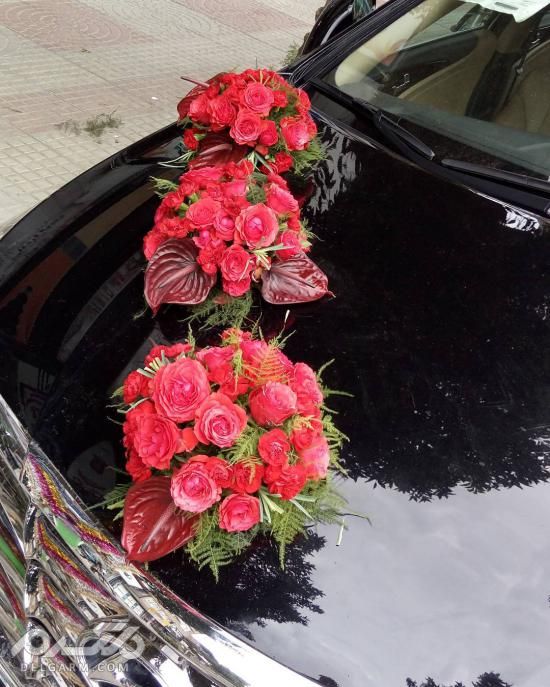 مدل تزیین ماشین عروس با گل طبیعی - مدل تزیین ماشین عروس 2018 - 97