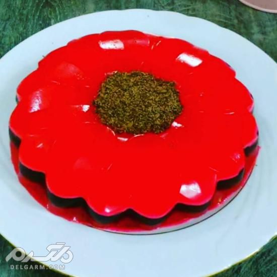 تزیین دسر با میوه - تزیین ژله با انار - آموزش تصویری تزیین ژله با میوه