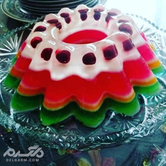 تزیین دسر با میوه - تزیین ژله با انار - آموزش تصویری تزیین ژله با میوه