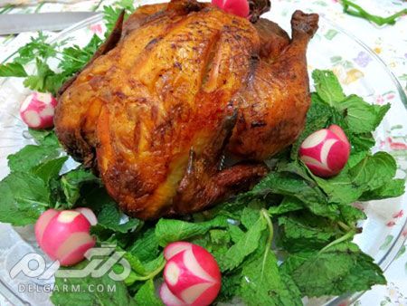 مدل تزیین مرغ سرخ شده خلاقانه و زیبا برای سفره های ایرانی
