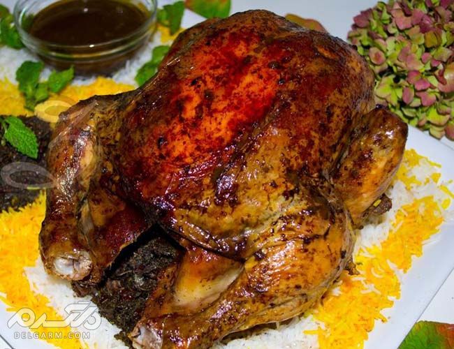 مدل تزیین مرغ سرخ شده خلاقانه و زیبا برای سفره های ایرانی