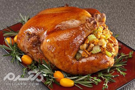 مدل تزیین مرغ سرخ شده خلاقانه و زیبا برای سفره های ایرانی