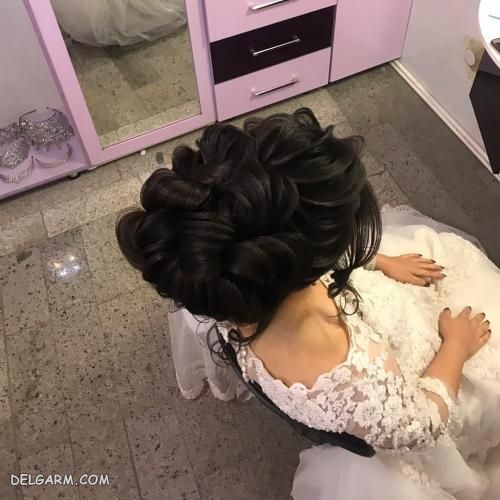 مدل شینیون موی نیمه باز