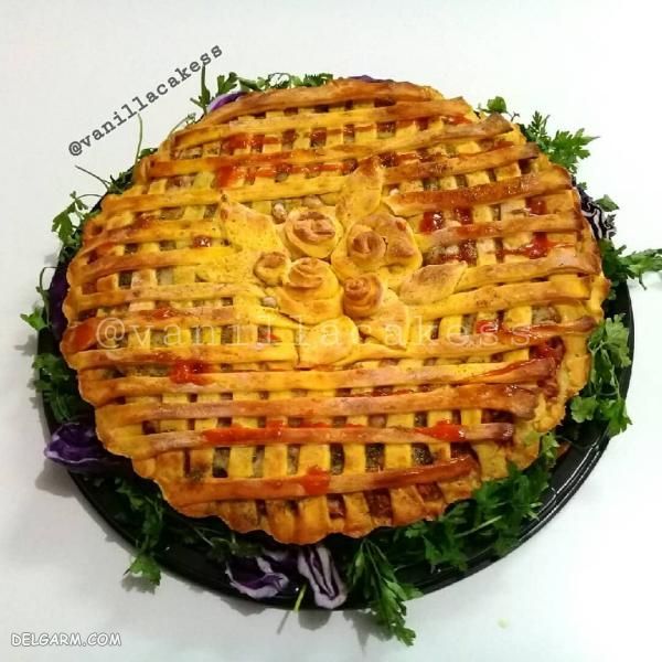 تزیین غذا گوشت چرخ کرده