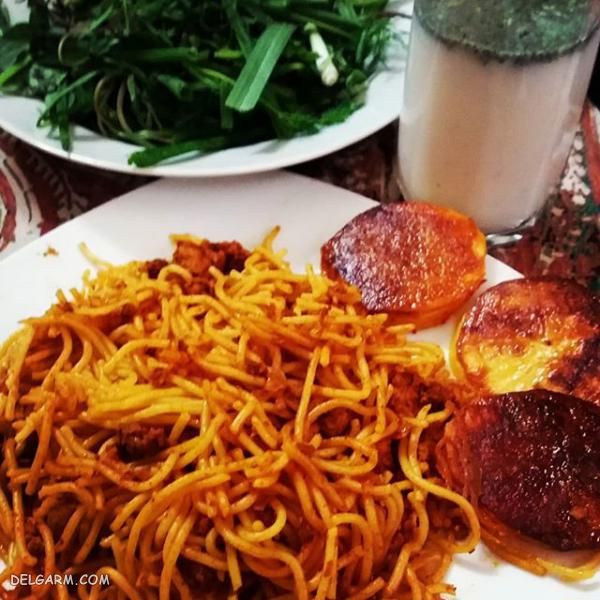 تزیین غذا گوشت چرخ کرده