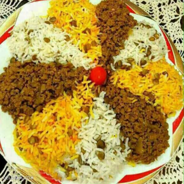 تزیین غذا گوشت چرخ کرده