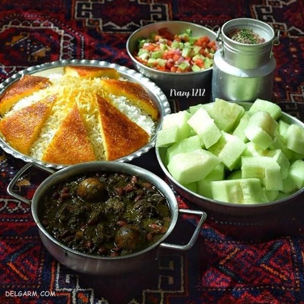 تزیین غذای قورمه سبزی