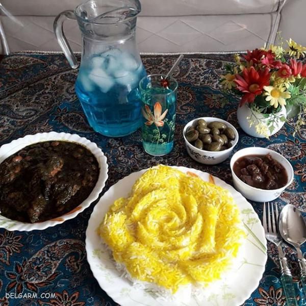 تزیین غذای قورمه سبزی