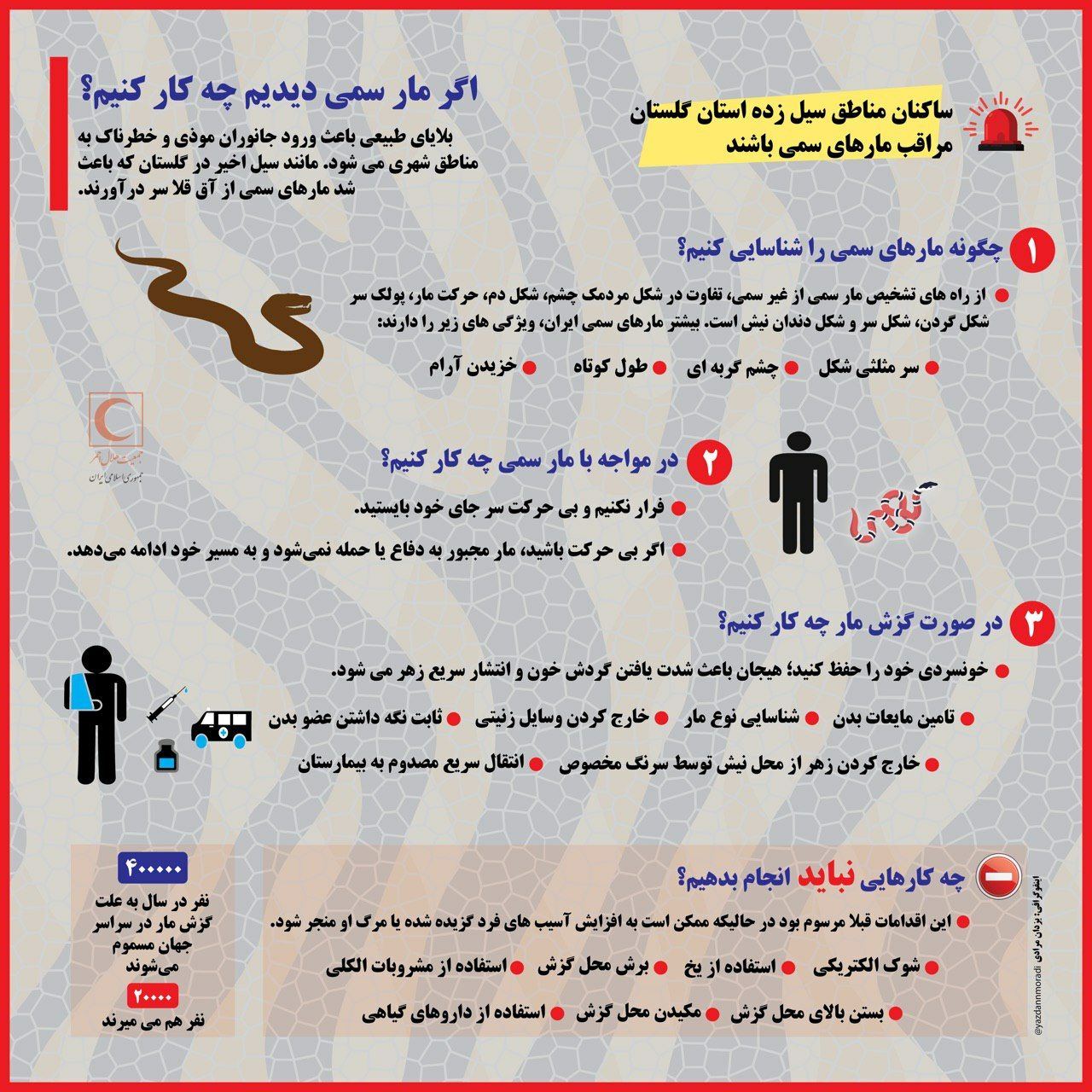 مار سمی در گلستان ، راهکار مقابله