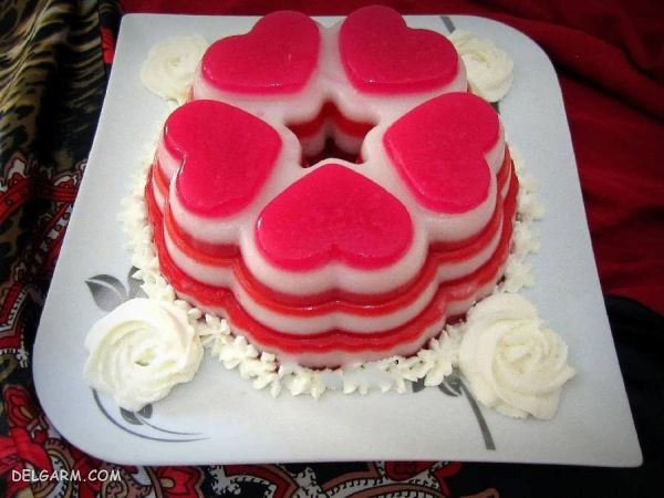 ژله قلبی ، ژله ولنتاین ، دسر ولنتاین