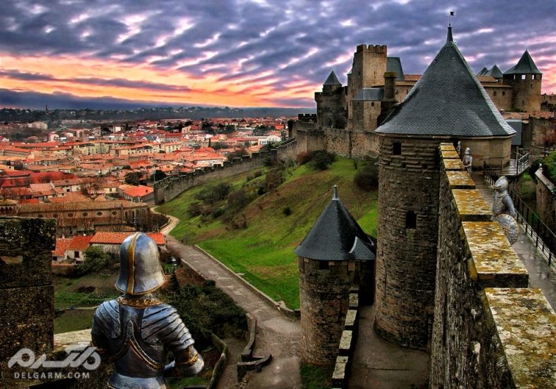 Carcassonne is a fortified French