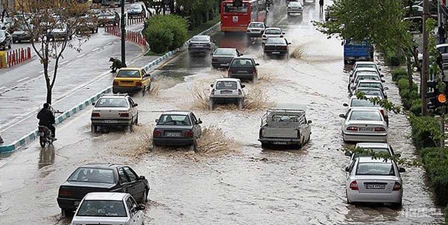 بارش باران های سیل آسا در ۱۴ استان از شنبه ۲۴ فروردین