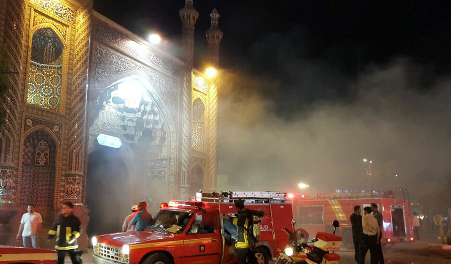 آتش سوزی در حرم حضرت معصومه + فیلم