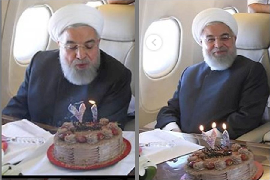 سوپرایز حسن روحانی در روز تولدش در یک هواپیما + تصاویر