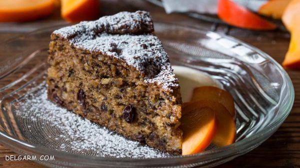 ۴ مرحله جهت تهیه کیک خیس و اسفنجی خرمالو و گردو