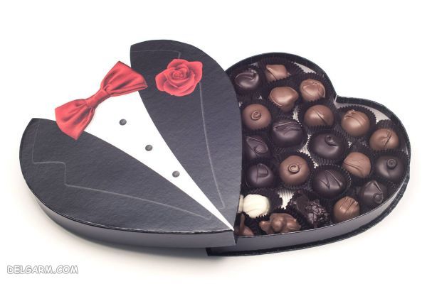 شکلات برای ولنتاین برای اقایان ، شکلات طرح پیرهن و کروات