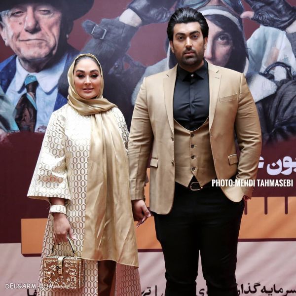 الهام حمیدی و همسرش در اکران خصوصی مسخره باز 