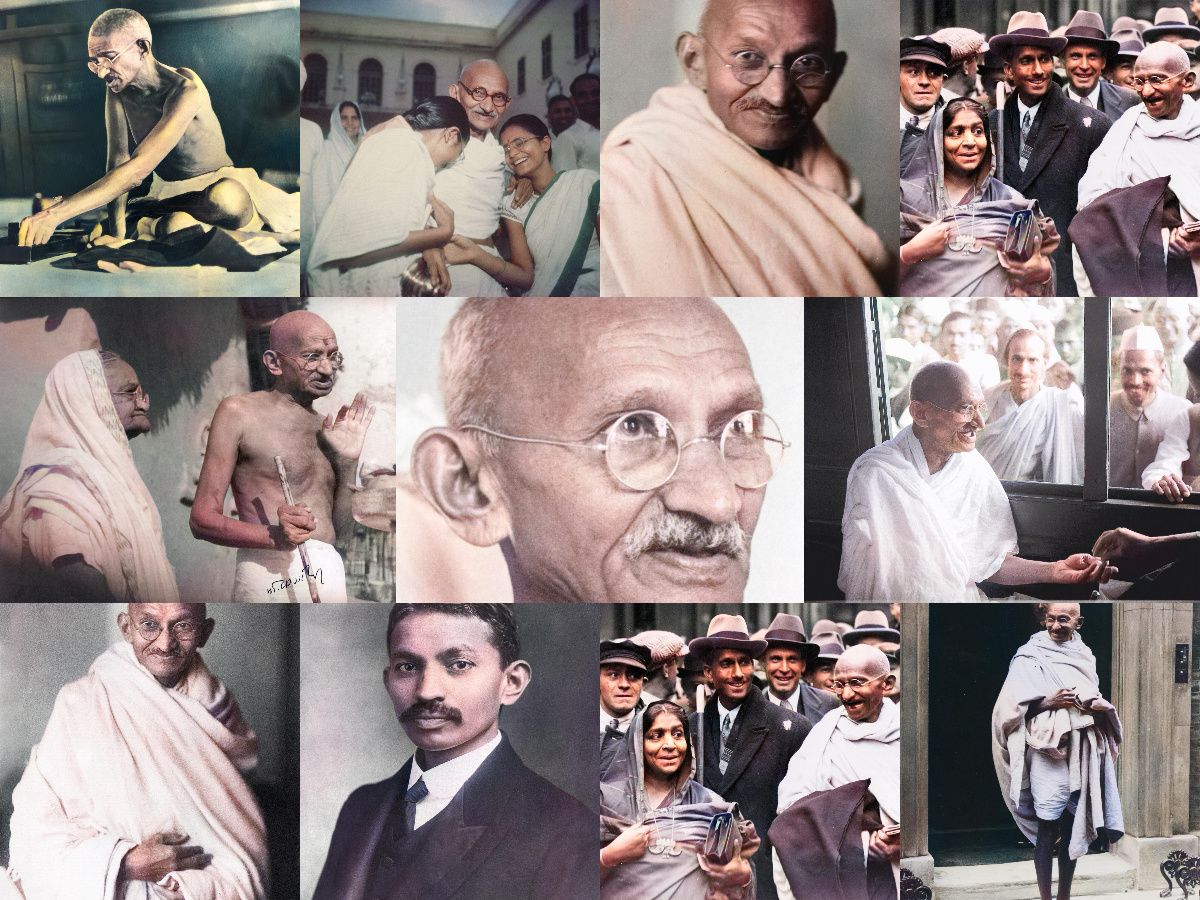 تصاویر رنگی از مهاتما گاندی