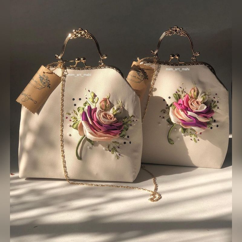 مدل کیف روبان دوزی، گلدوزی، کچه