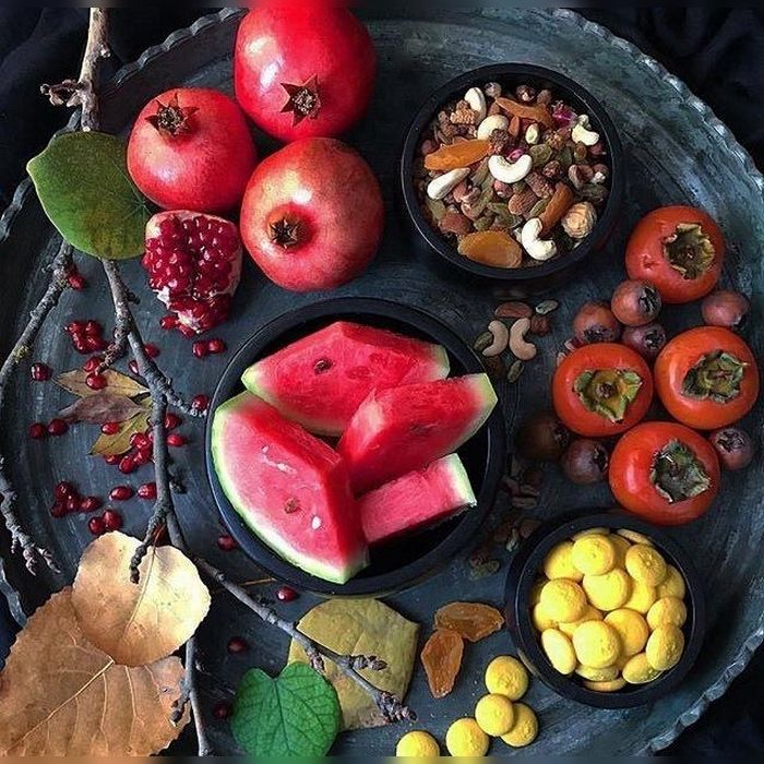 تزیین میوه شب یلدا برای مدرسه