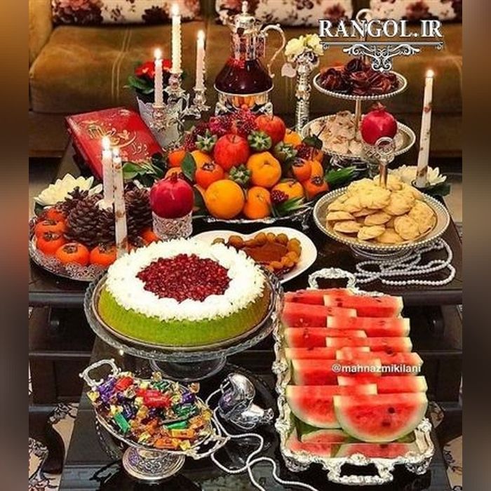 تزیین میوه شب یلدا برای مدرسه