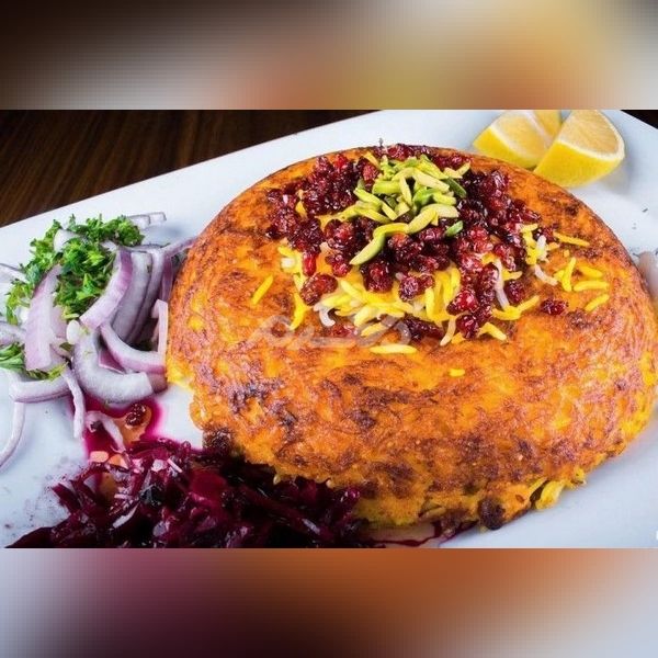 تزیین ته چین 1401 | تزیین ته چین گوشت | تزیین ته چین مرغ | عکس ته چین مرغ مجلسی