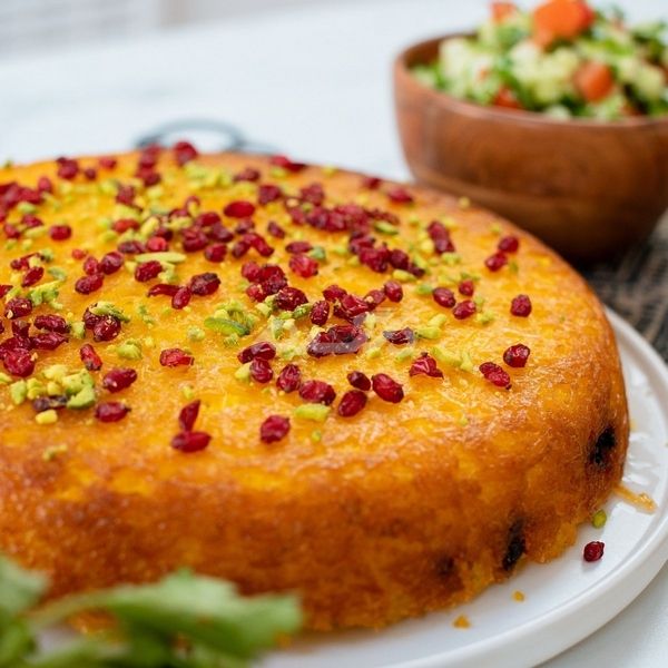تزیین ته چین 1401 | تزیین ته چین گوشت | تزیین ته چین مرغ | عکس ته چین مرغ مجلسی