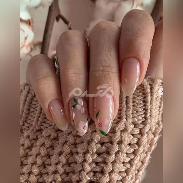 مدل ناخن طرح شکوفه 1401 | طرح شکوفه بهاری روی ناخن | ناخن طرح شکوفه