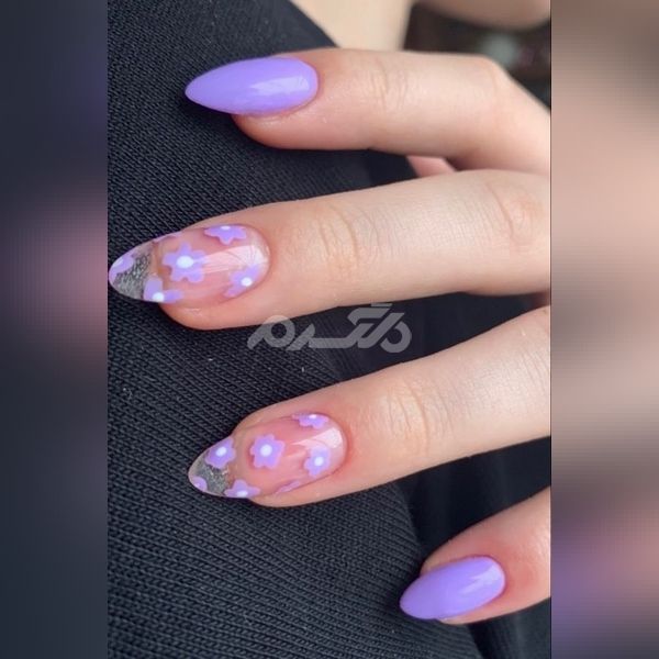 مدل ناخن طرح شکوفه 1401 | طرح شکوفه بهاری روی ناخن | ناخن طرح شکوفه