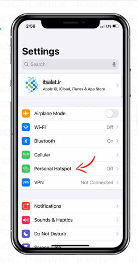 نحوه فعال کردن Hotspot در آیفون