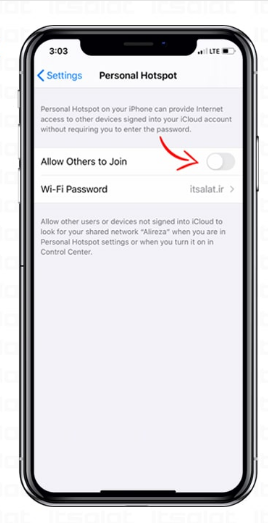 نحوه فعال کردن Hotspot در آیفون