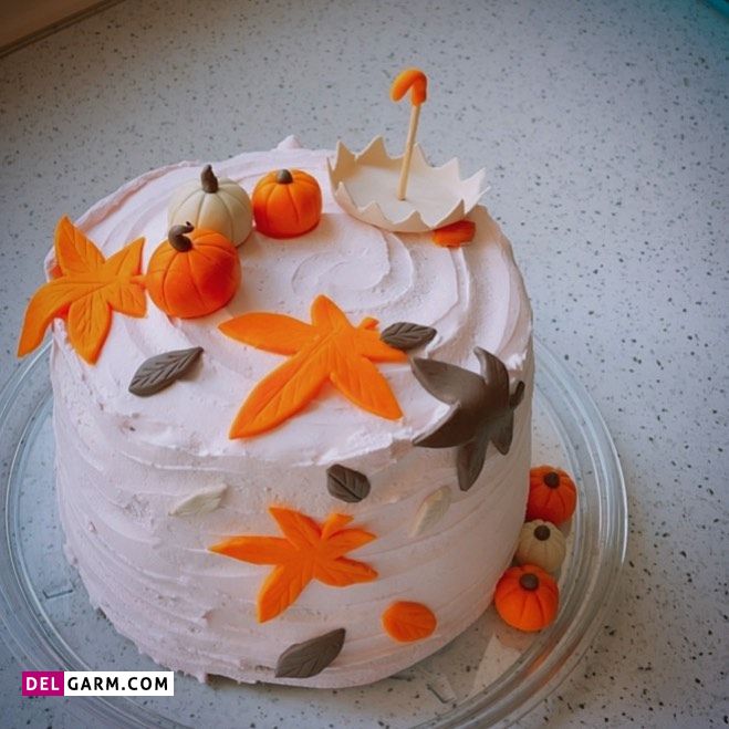 کیک تولد پاییزی شیک