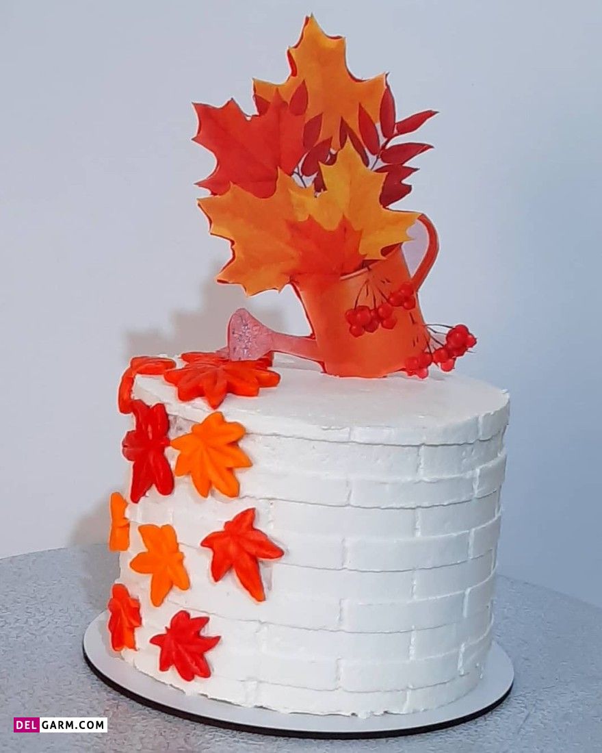 کیک تولد پاییزی شیک