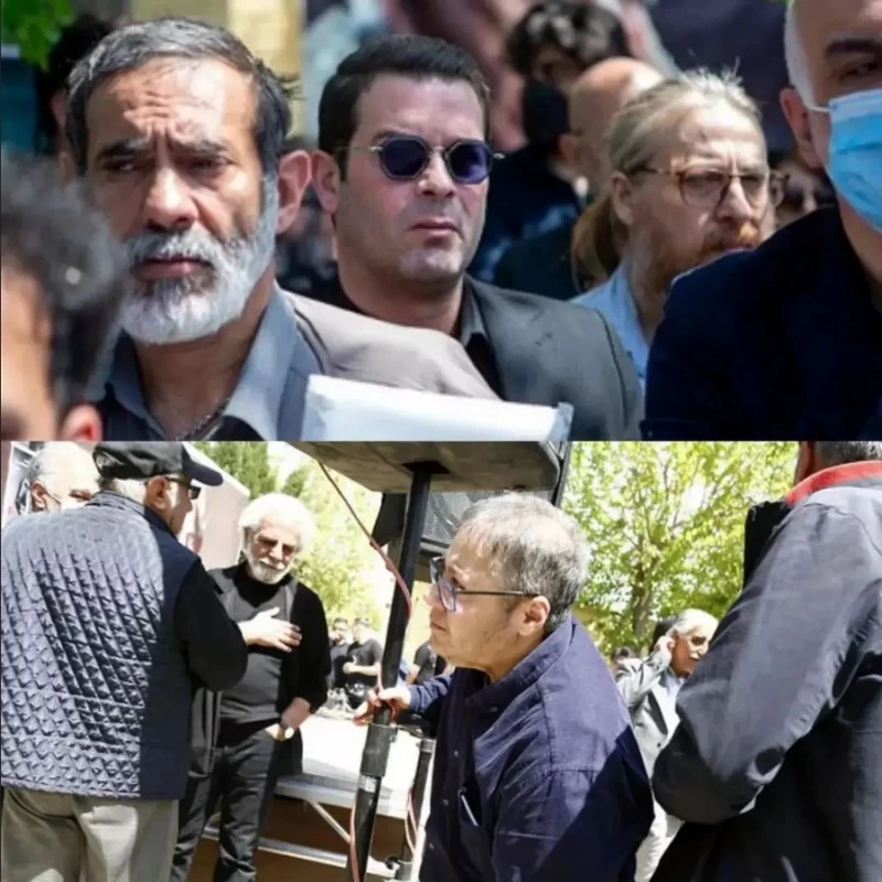 همسر و دختر و خاندان درجه 1 کیومرث پوراحمد در مراسم تشیع این هنرمند !!