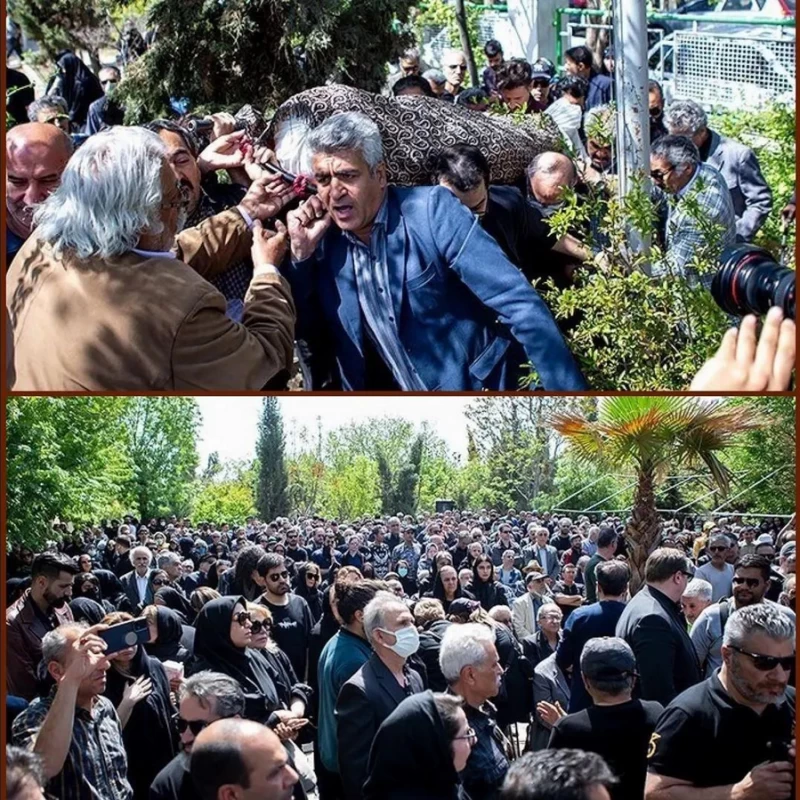 همسر و دختر و خاندان درجه 1 کیومرث پوراحمد در مراسم تشیع این هنرمند !!