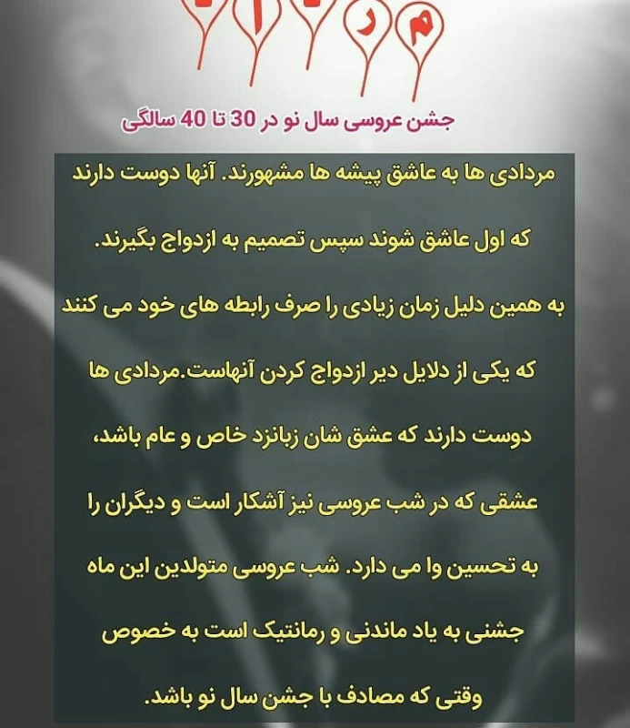 زمان ازدواج متولدین هر ماه ...