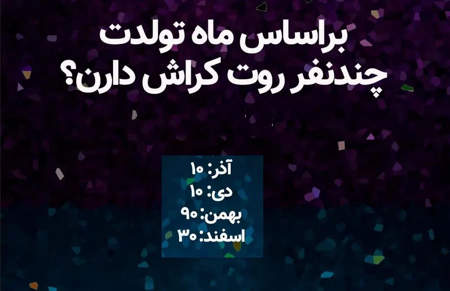 بر اساس ماه تولدت چند نفر روت کراش دارن ؟
