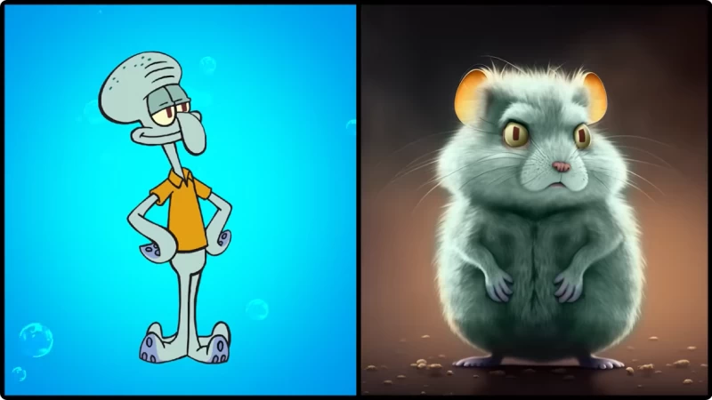 شخصیت های باب اسفنجی اگر همستر بودن ... !!