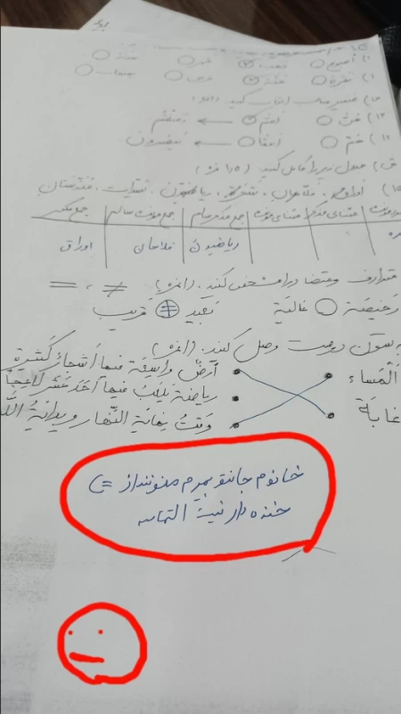 التماس دانش آموز تنبل آخر برگه امتحان / شما بودین چیکارش میکردین ؟!
