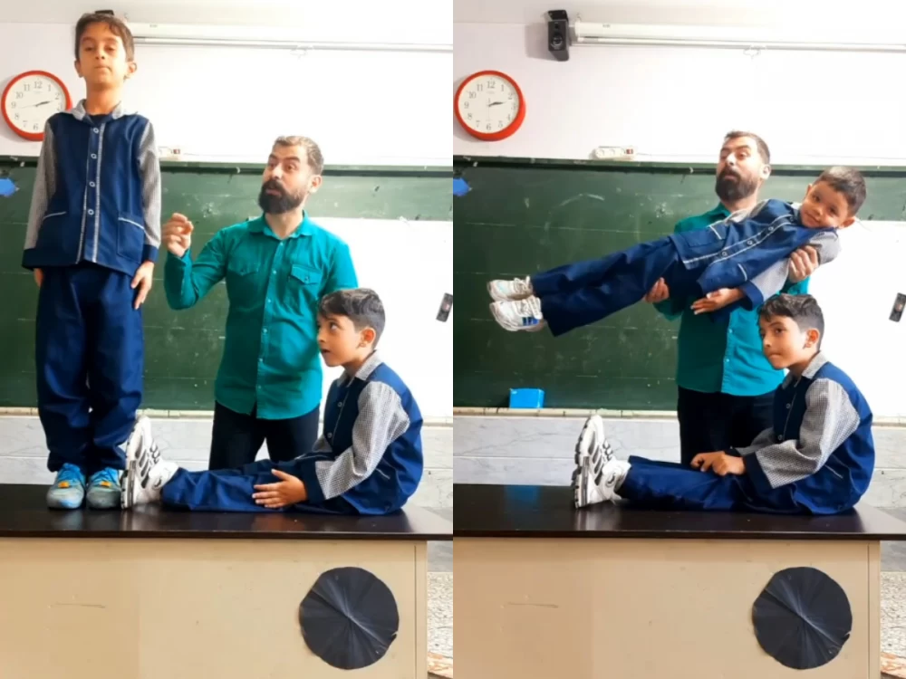 تصاویر لو رفته از این آقا معلم سر کلاس درس با بچه های مردم !