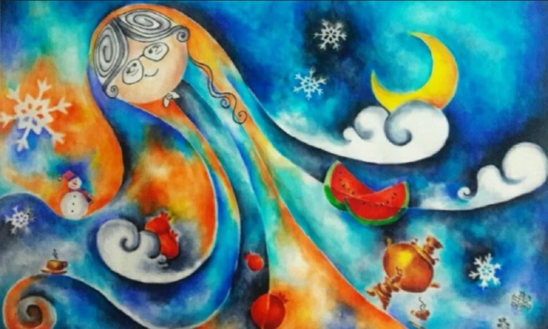 50 نقاشی شب یلدا راحت و بسیار زیبا برای کودکان (5 تا 15 سال)
