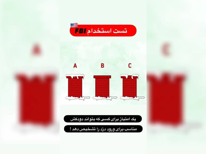 تست استخدام FBI : خیلی دقت کن / دزد از کدام دود کش میتونه وارد خانه شود ؟!