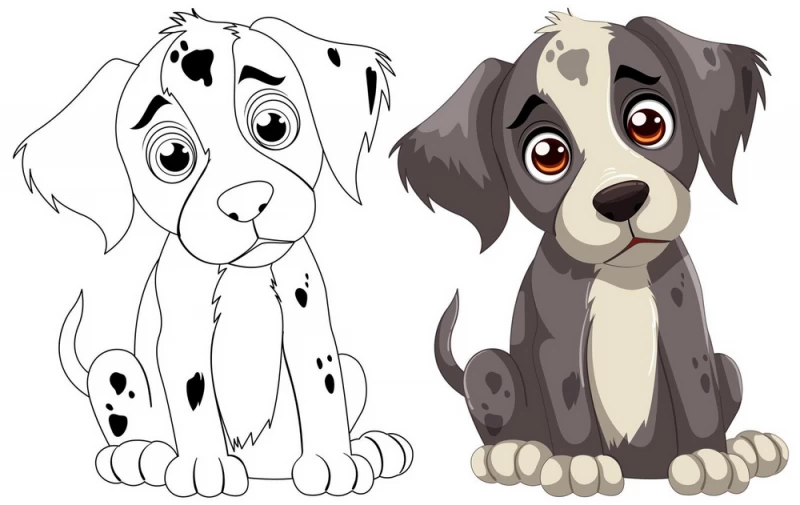 عکس نقاشی سگ واقعی